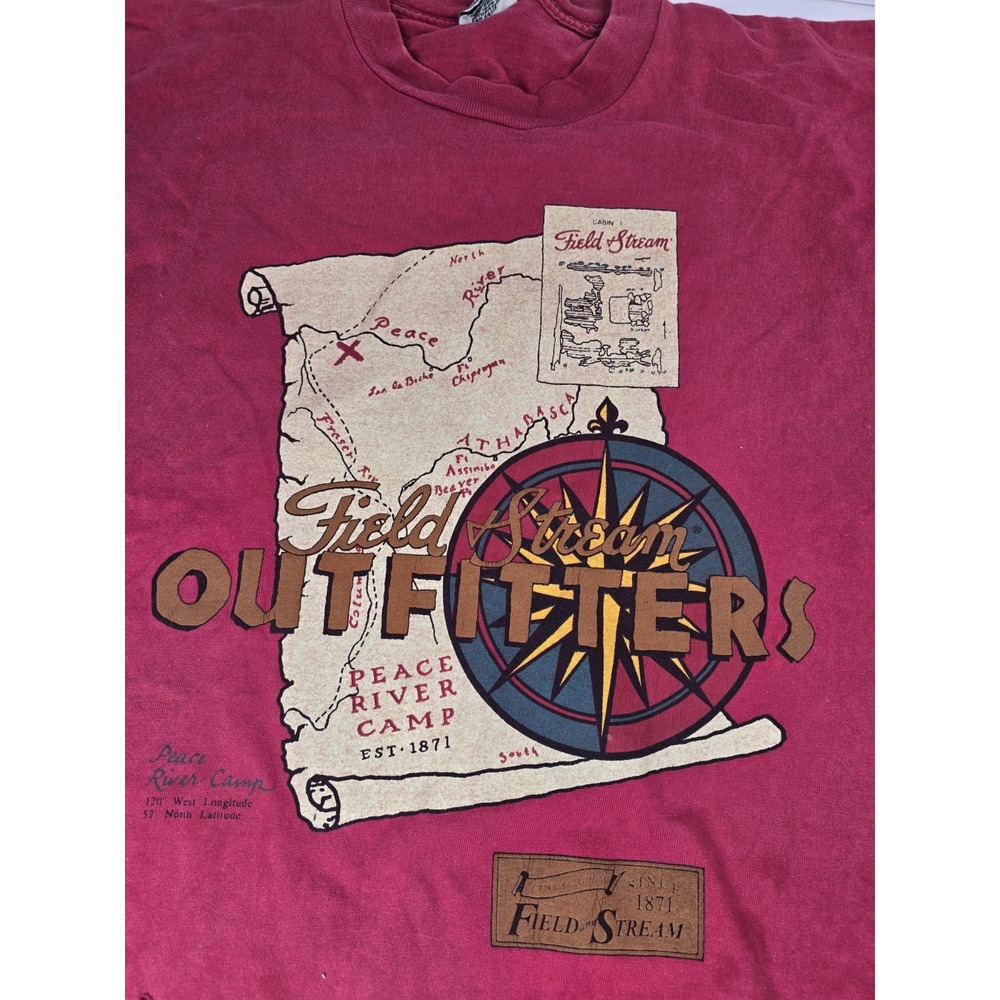 VINTAGE Field & Stream Shirt Men's Extra Large Red 90s Short Sleeve Outdoors